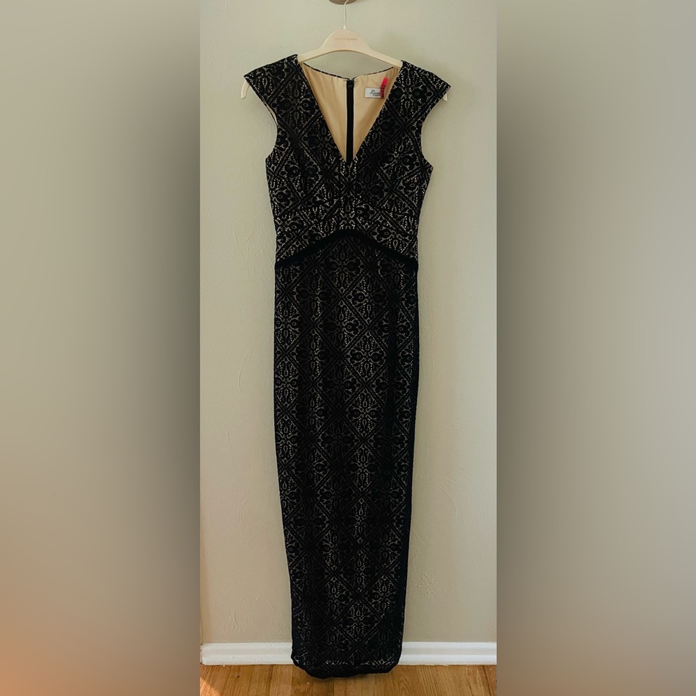 Lumier by Bariano Black Lace Gown